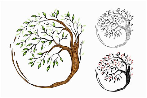 Premium Vector | Circle tree vector logo a symbol of life, beauty ...