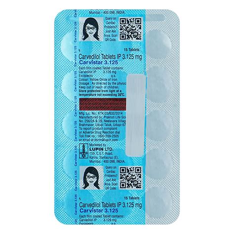 Carvistar 3.125 Tablet | Uses, Side Effects, Price | Apollo Pharmacy