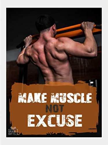 Grab Gifts Make Muscle Not Excuse Gym Motivation Posters with Frame ...