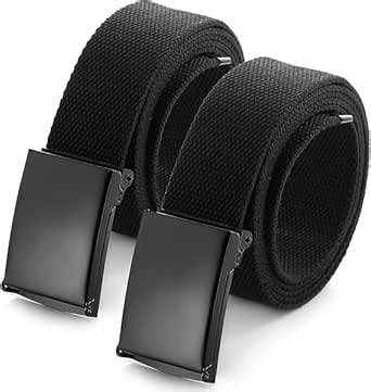 Buy SHINE STYLE To Fit Canvas Web Belt Pack of 2 Size Up to 48" with ...
