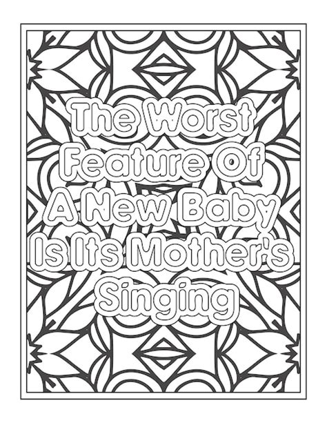 Funny Mom Quotes Kleurplaat Voor kdp | Premium Vector