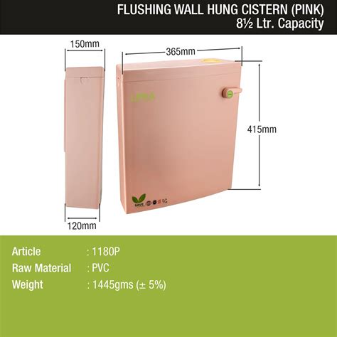 Square Flushing Cistern/ Flush Tank (Pink) |Commode not included| - LI ...