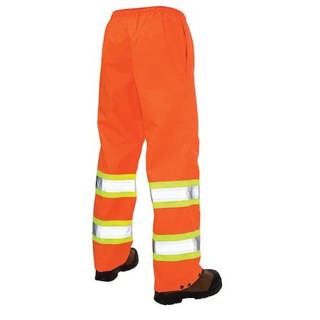 Tough Duck Hi-Vis Rain Pants, XL, Orange S37411 | Zoro