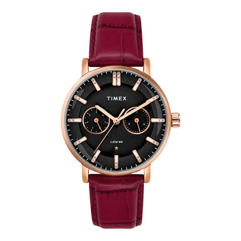 TIMEX Women Black Round Dial Analog Watch - TWEL20300 Online In India ...