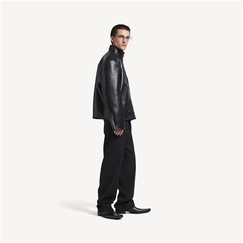 Homme's Veste Zippée En Shearling in Noir | Balenciaga FR
