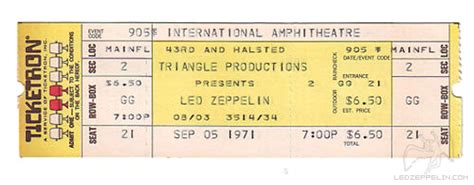 Chicago 1971 ticket | Led Zeppelin