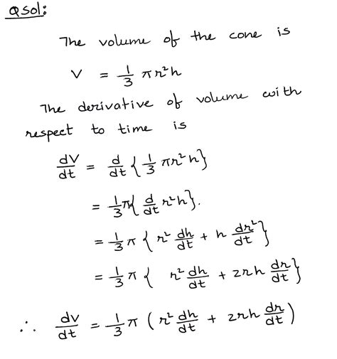 [Solved] question please . The formula for the volume of a cone is V = ST .... | Course Hero