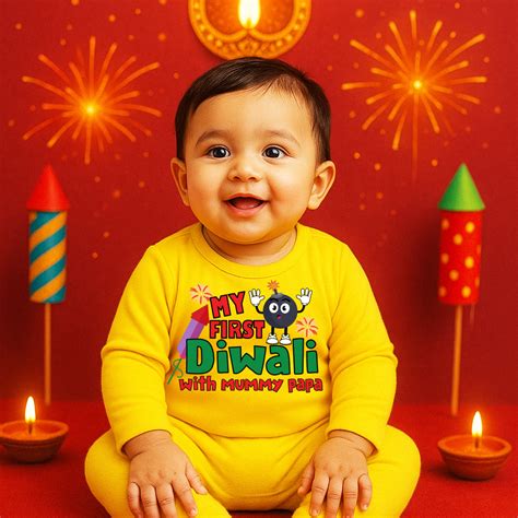 My First Diwali With Mummy Papa – Baby robe by namro