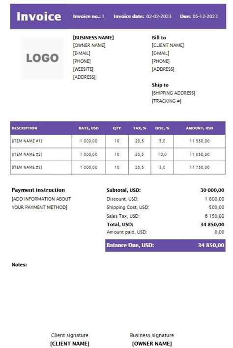 Image result for Invoice Field Example