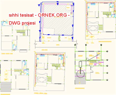 sıhhi tesisat dwg projesi - Autocad Projeler