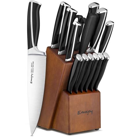 Emojoy Knives Set for Kitchen With Block,Rust | Ubuy India