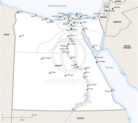 Vector Map of Egypt Political | One Stop Map