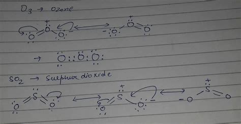 Write resonance structure of ozone and sulphur dioxide - Brainly.in