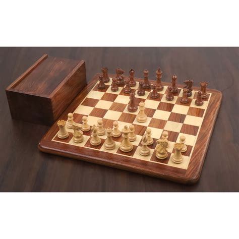 3.1" Chamfered Base Staunton Chess Set- Chess Pieces Only - Weighted G