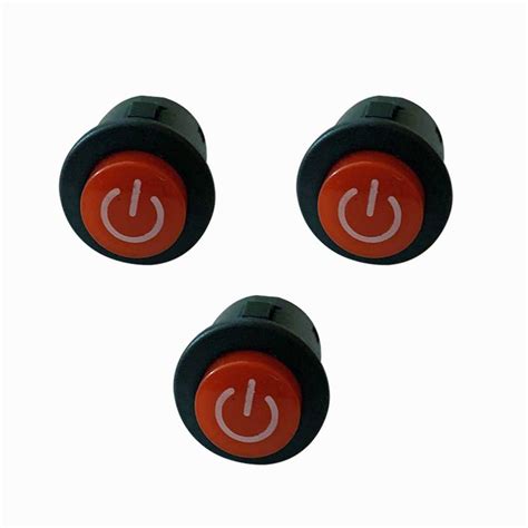 geeta enterprises (Pack of 3) Mini Red Illuminated Round Rocker Switch ...