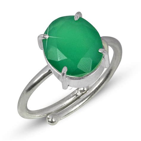 Buy Reiki Crystal Products Natural Green Onyx Ring / Green Onyx ...
