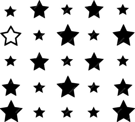 Estrelas, preto e branco, isolado, ícone, vetorial, ilustração | vetor ...
