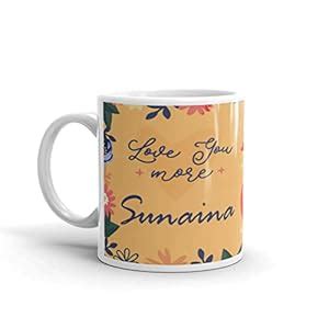 Buy RISH Coffee Tea Mug Ceramic 350 ml | Sunaina Name Design Printed ...