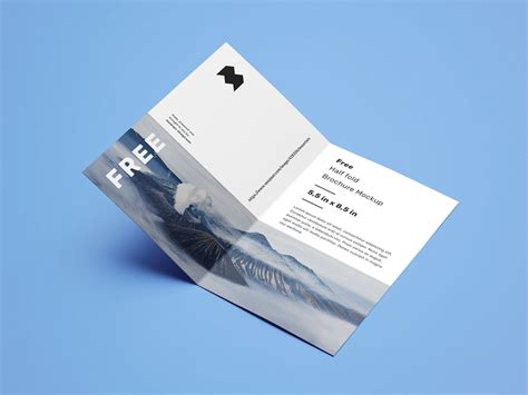 Free US Letter Half Fold Brochure Mockup PSD Set - Good Mockups