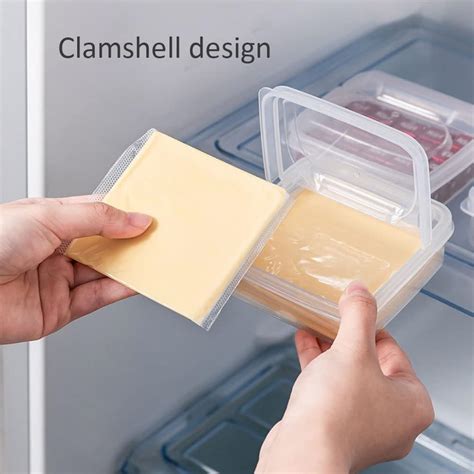 Buy Slice Cheese Container for Fridge with Flip Lid, Vegetable and ...