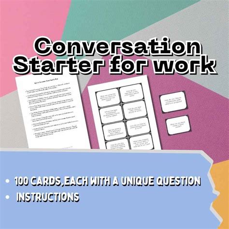 CONVERSATION STARTERS FOR WORK CARDS
