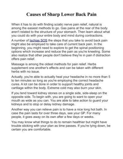 Image result for Sharp Lower Back Pain