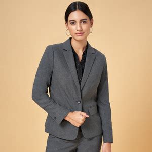 Annabelle by Pantaloons Solid Single Breasted Formal Women Blazer - Buy ...