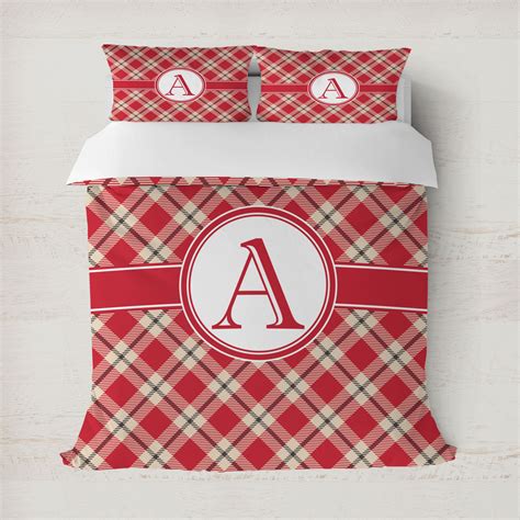Custom Red & Tan Plaid Duvet Cover (Personalized) | YouCustomizeIt