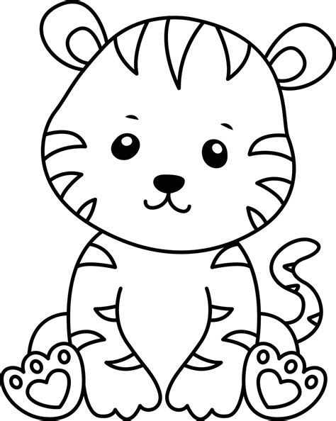 Baby Tiger Coloring Pages For Kids