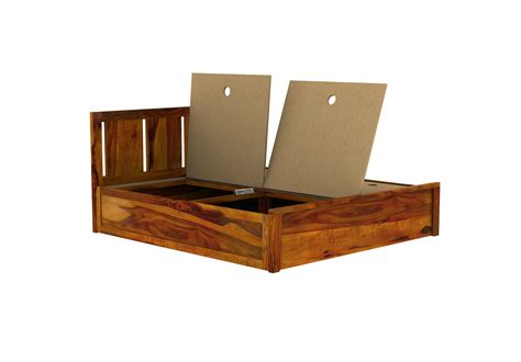 Buy Topaz Box Storage Bed (King Size, Honey Finish) Online in India ...