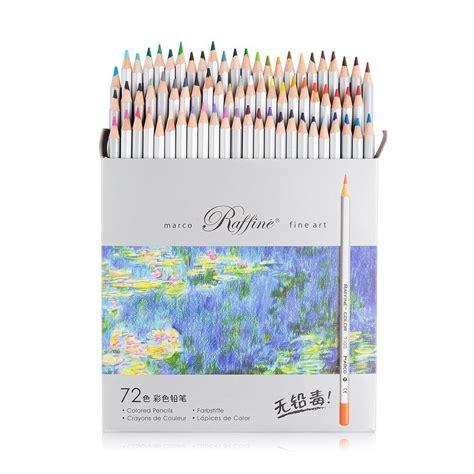 Marco Raffine Fine 72 Colors Art Drawing Pencil 7100-72CB Set Non-Toxic ...