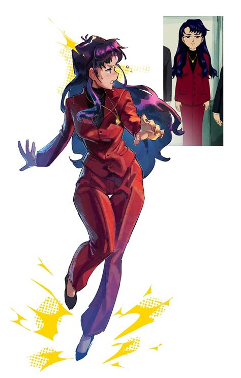 katsuragi misato (neon genesis evangelion and 1 more) drawn by barley ...