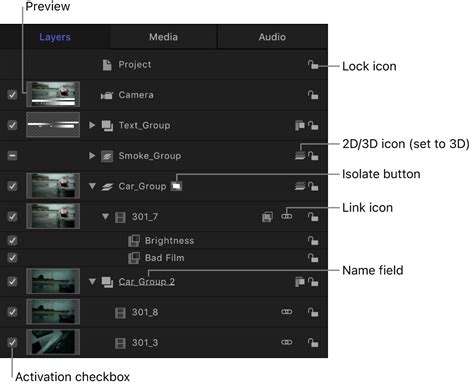 Layers list controls in Motion - Apple Support