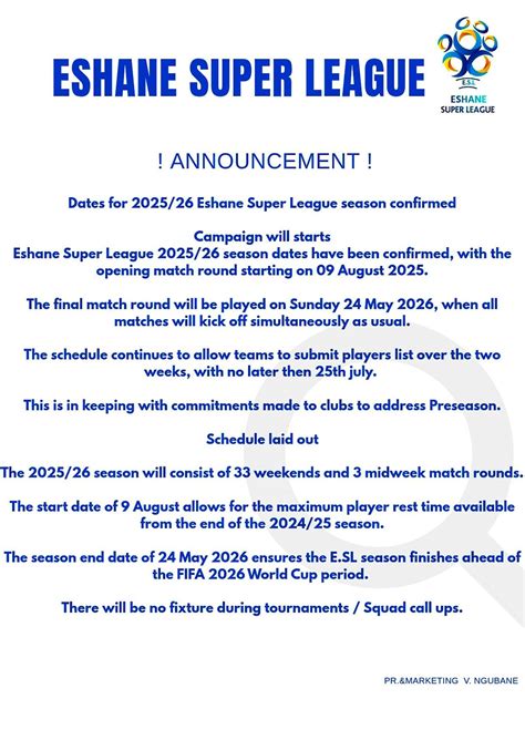 2025/2026 Season Starts : 9 AUG 2025 , Umlazi M, 25 July 2025 | AllEvents