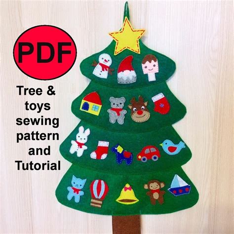 Felt Christmas Tree Pattern 的图像结果
