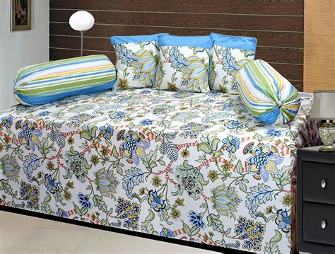 Hargunz Diwan-e-khas Cotton 6 Piece Diwan Set - Blue (dwn-LTS-Rose-Blue ...