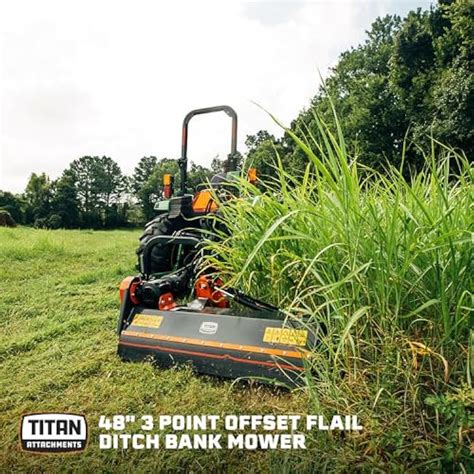 TitanAttachments Titan Attachments 48 Offset Flail Ditch Bank Mower ...