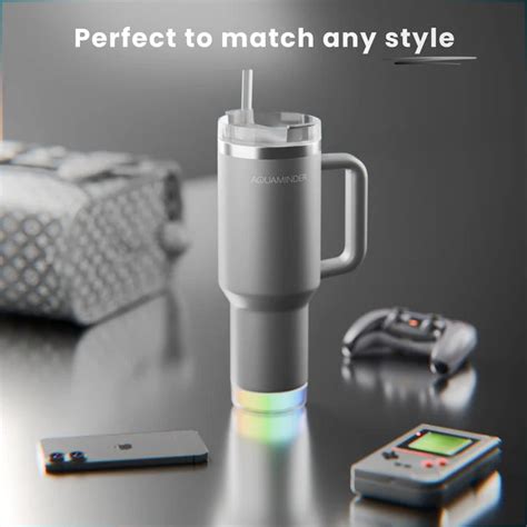 Premium Aquaminder Nile LED Tumbler 1200ml | Insulated Drink Cup – Gra