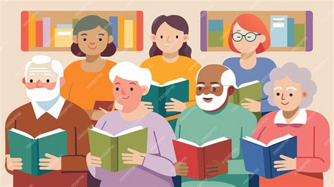 Premium Vector | With textbooks in hand a group of seniors sit ...