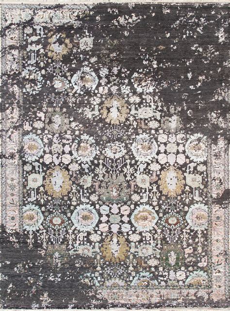 Transitional Collection Hand-Knotted Bsilk and Wool Area Rug- 9' x 12 ...