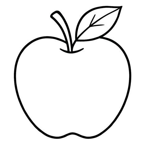Simple Apple Coloring Page for Kids in 2025 | Apple coloring pages ...