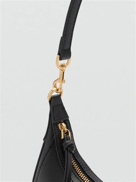 Mango Double Strap Shoulder Bag, Black