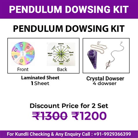 Pendulum Dowsing Kit – 1 Chart Sheet + 4 Dowsers for Energy & Spiritua ...