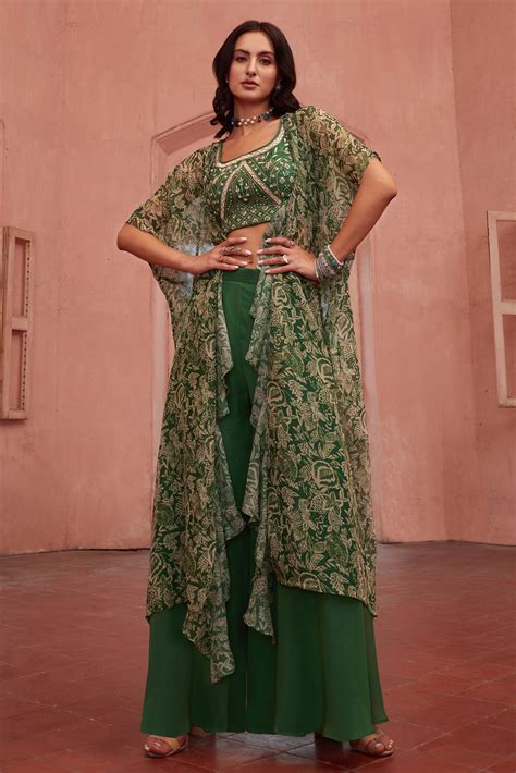 Buy Green Sharara Set Online | Saree Buta | ss100077