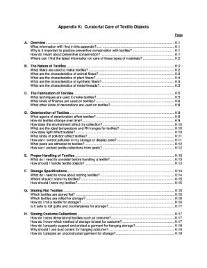 Fillable Online nps Appendix K: Curatorial Care of Textile Objects ...