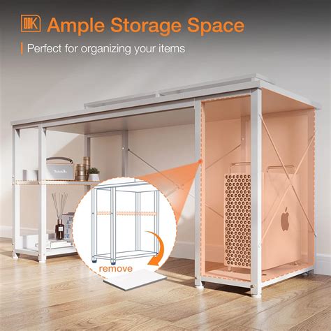 Buy ODK 48 inch Computer Desk with Monitor Shelf and Storage Shelves ...