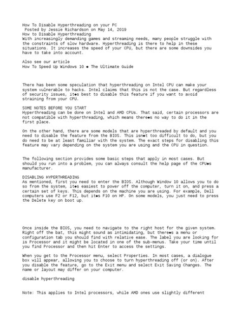 Disable Hyperthreading Windows 1.0 的图像结果