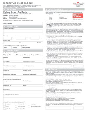 Fillable Online Tenancy Application Form - Melanie Stewart Real Estate ...