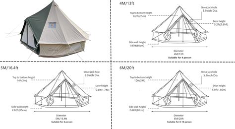 Buy DANCHEL OUTDOOR Military Green All Weather Canvas Bell Tent with ...