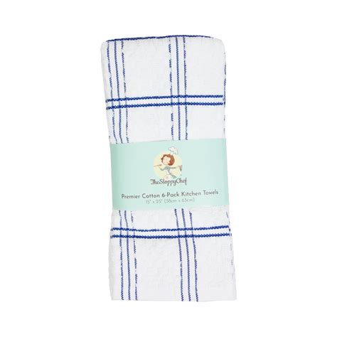 Buy Sloppy Chef Premier Kitchen Towels (Pack of 6), 15 x 25, Striped ...